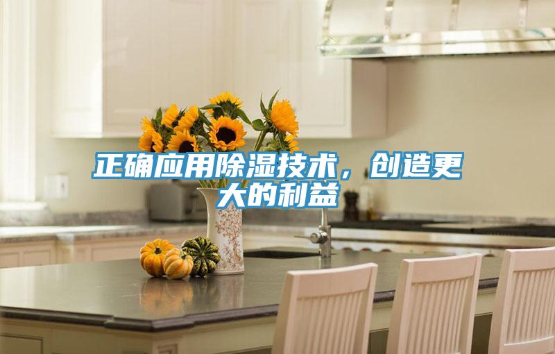 正確應用除濕技術，創造更大的利益